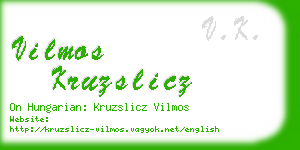 vilmos kruzslicz business card